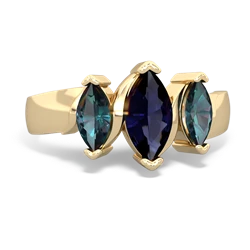 Sapphire Three Peeks 14K Yellow Gold ring R2433