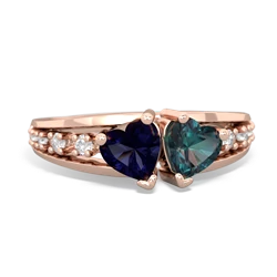 Sapphire Heart To Heart 14K Rose Gold ring R3342