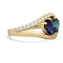 Sapphire Nestled Heart Keepsake 14K Yellow Gold ring R5650