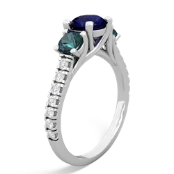 Sapphire Pave Trellis 14K White Gold ring R5500