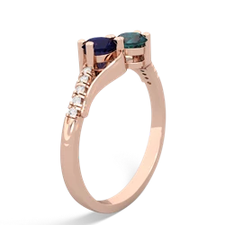 Sapphire Infinity Pave Two Stone 14K Rose Gold ring R5285