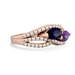 Sapphire Diamond Rivers 14K Rose Gold ring R3070