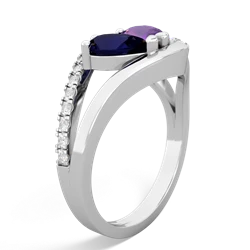 Sapphire Nestled Heart Keepsake 14K White Gold ring R5650