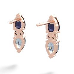 Sapphire Bowtie Drop 14K Rose Gold earrings E0865