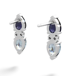 Sapphire Bowtie Drop 14K White Gold earrings E0865