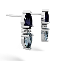 Sapphire Bowtie Drop 14K White Gold earrings E0865