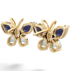 Sapphire Butterfly 14K Yellow Gold earrings E2215