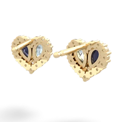 Sapphire Halo 14K Yellow Gold earrings E7008
