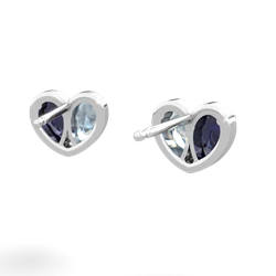 Sapphire 'Our Heart' 14K White Gold earrings E5072