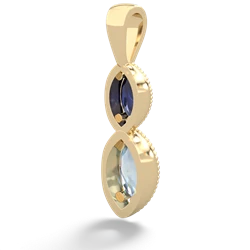 Sapphire Antique-Style Halo 14K Yellow Gold pendant P5700