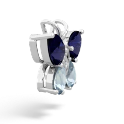 Sapphire Butterfly 14K White Gold pendant P2215