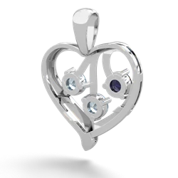 Sapphire Glowing Heart 14K White Gold pendant P2233