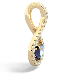 Sapphire Pave Twist 'One Heart' 14K Yellow Gold pendant P5360