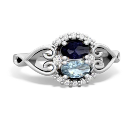 Sapphire Love Nest 14K White Gold ring R5860