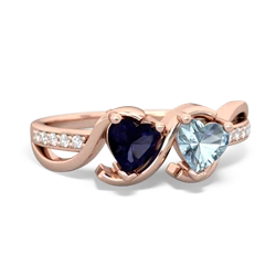 Sapphire Side By Side 14K Rose Gold ring R3090