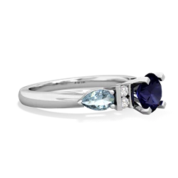 Sapphire 6Mm Round Eternal Embrace Engagement 14K White Gold ring R2005