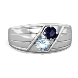 Sapphire Men's Streamline 14K White Gold ring R0460