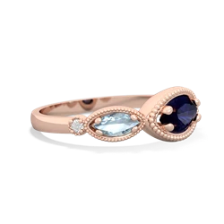 Sapphire Milgrain Marquise 14K Rose Gold ring R5700