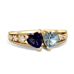 Sapphire Heart To Heart 14K Yellow Gold ring R3342