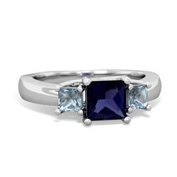 Sapphire Three Stone Trellis 14K White Gold ring R4015