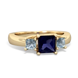 Sapphire Three Stone Trellis 14K Yellow Gold ring R4015