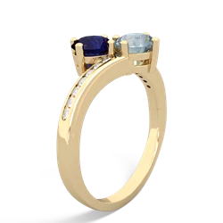 Sapphire Channel Set Two Stone 14K Yellow Gold ring R5303