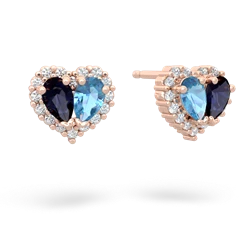 Sapphire Halo 14K Rose Gold earrings E7008