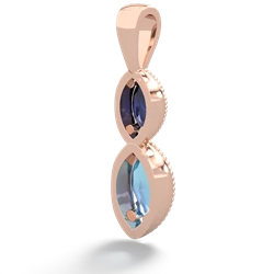 Sapphire Antique-Style Halo 14K Rose Gold pendant P5700