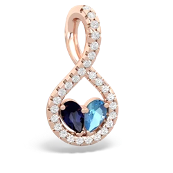 Sapphire Pave Twist 'One Heart' 14K Rose Gold pendant P5360