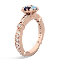 Sapphire Sparkling Tiara Cluster 14K Rose Gold ring R26293RD