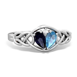 Sapphire Celtic Love Knot 14K White Gold ring R5420