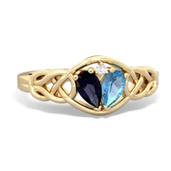 Sapphire Celtic Love Knot 14K Yellow Gold ring R5420