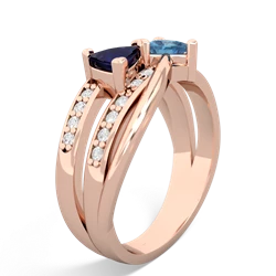 Sapphire Bowtie 14K Rose Gold ring R2360