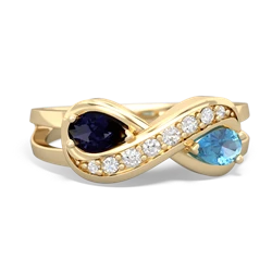 Sapphire Diamond Infinity 14K Yellow Gold ring R5390