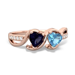 Sapphire Side By Side 14K Rose Gold ring R3090