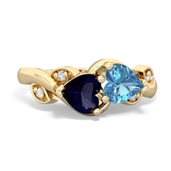 Sapphire Floral Elegance 14K Yellow Gold ring R5790