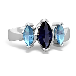 Sapphire Three Peeks 14K White Gold ring R2433