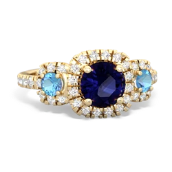 Sapphire Regal Halo 14K Yellow Gold ring R5350