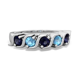 Sapphire Anniversary Band 14K White Gold ring R2089