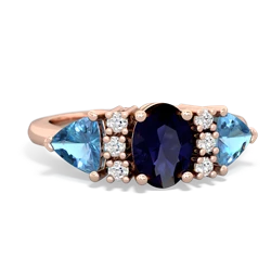 Sapphire Antique Style Three Stone 14K Rose Gold ring R2186