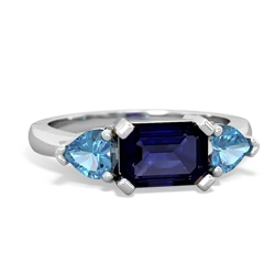 Sapphire Three Stone 14K White Gold ring R5235