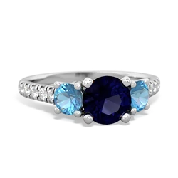 Sapphire Pave Trellis 14K White Gold ring R5500