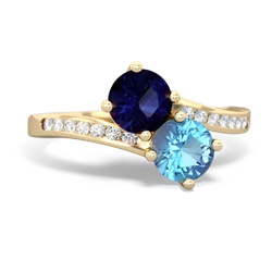 Sapphire Channel Set Two Stone 14K Yellow Gold ring R5303