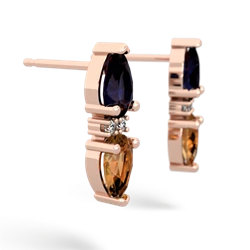 Sapphire Bowtie Drop 14K Rose Gold earrings E0865