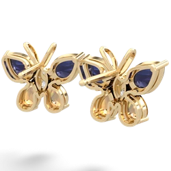 Sapphire Butterfly 14K Yellow Gold earrings E2215