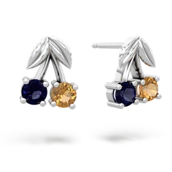 Sapphire Sweet Cherries 14K White Gold earrings E7001