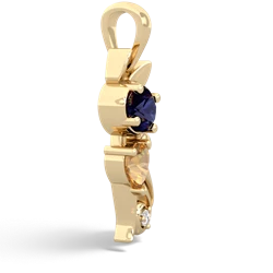 Sapphire Kitten 14K Yellow Gold pendant P5780