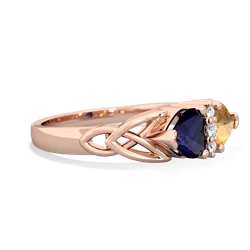 Sapphire Celtic Knot Double Heart 14K Rose Gold ring R5040