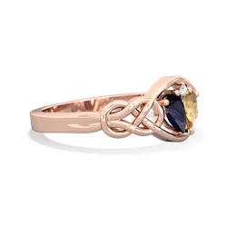 Sapphire Celtic Love Knot 14K Rose Gold ring R5420