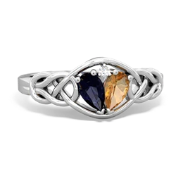 Sapphire Celtic Love Knot 14K White Gold ring R5420